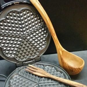 Schöpfkelle / Gabel zum Waffelbacken, Olivenholz